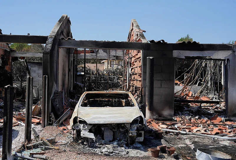 Destructive forest fires southern Europe