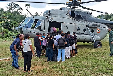Indian Air Force officials carry out Humanitarian Assistance and Disaster Relief operations across the flood-affected regions of Assam and Nagaland. 