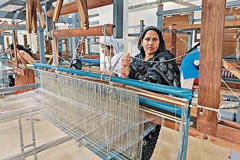 Stitching a New Life: Women being trained in weaving at the Livelihood College in Dantewada to build sustainable livelihoods