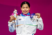 Bronze With Grit: Bindyarani Keeps India's Weightlifting Run Alive | Photo: PTI/Ravi Choudhary : India's Bindyarani Devi poses with her bronze medal and mascot during the medal ceremony for the Women's 58kg weightlifting event at the Commonwealth Games 2026, in Glasgow, Scotland, Monday, July 27, 2026.