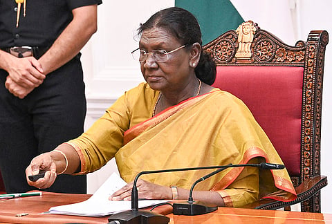 President Droupadi Murmu inaugurates an e-audio guide on the occasion of completing four years in office at Rashtrapati Bhavan, in New Delhi. 