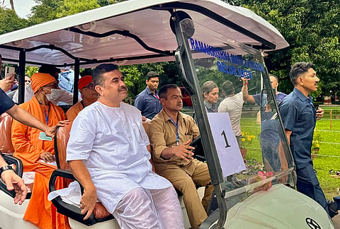 West Bengal Chief Minister Suvendu Adhikari visits Belur Math on the occasion of Guru Purnima, in Howrah district, West Bengal.