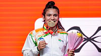 | Photo: PTI/Gurinder Osan : Gold medallist India's Arundhati Choudhary poses during the felicitation ceremony after her victory in the women's 70kg final match at the World Boxing Cup Finals 2025, in Greater Noida, Uttar Pradesh, Thursday, Nov. 20, 2025. 
