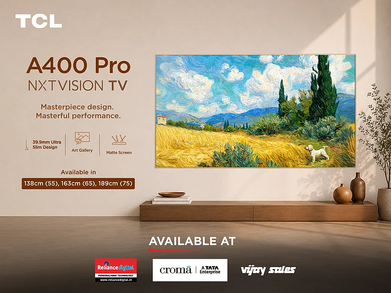 TCL A400 Pro TV promo displaying landscape artwork