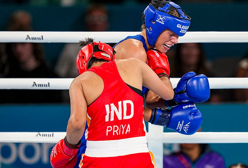 Glasgow CWG 2026 Womens 60kg quarter-final Boxing highlights-Priya Ghanghas
