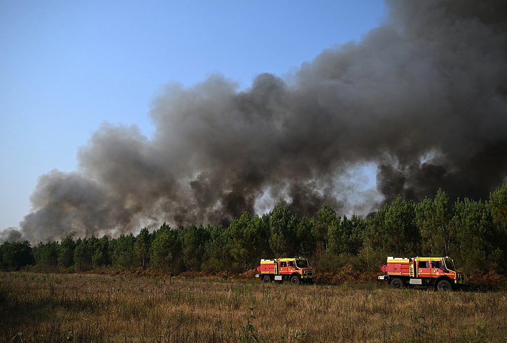 Firefighters battling flames France