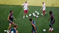 Real Madrid players in training before their pre-season friendly against Fiorentina. - X/realmadriden