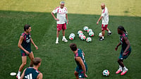X/realmadriden : Real Madrid players in training before their pre-season friendly against Fiorentina.