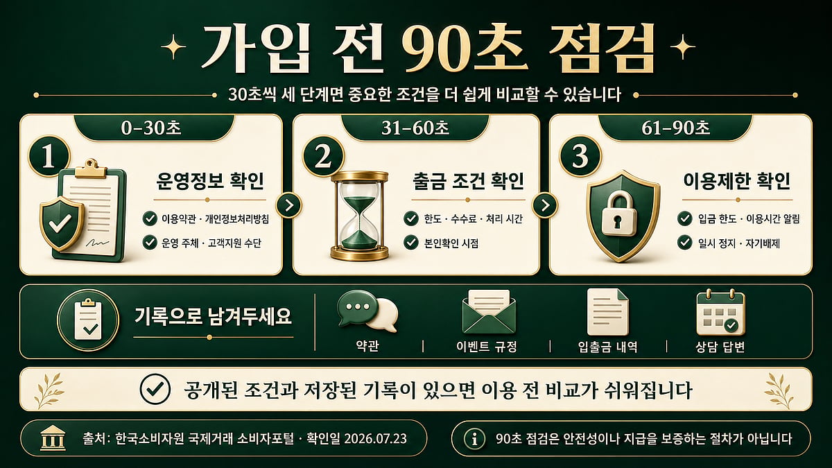 가입 전 90초 점검