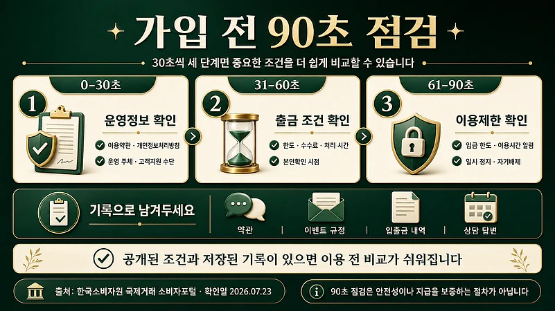 가입 전 90초 점검
