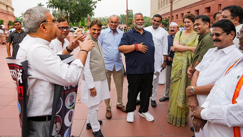 Priyanka Gandhi-Kalyan Banerjee Banter Outside Parliament Over Rebel MPs - PTI 