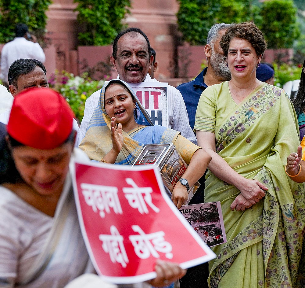 Priyanka Gandhi Vadra during Monsoon Session of Parliament