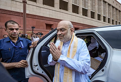 Union Home Minister Amit Shah during the ongoing Monsoon session of Parliament, in New Delhi.