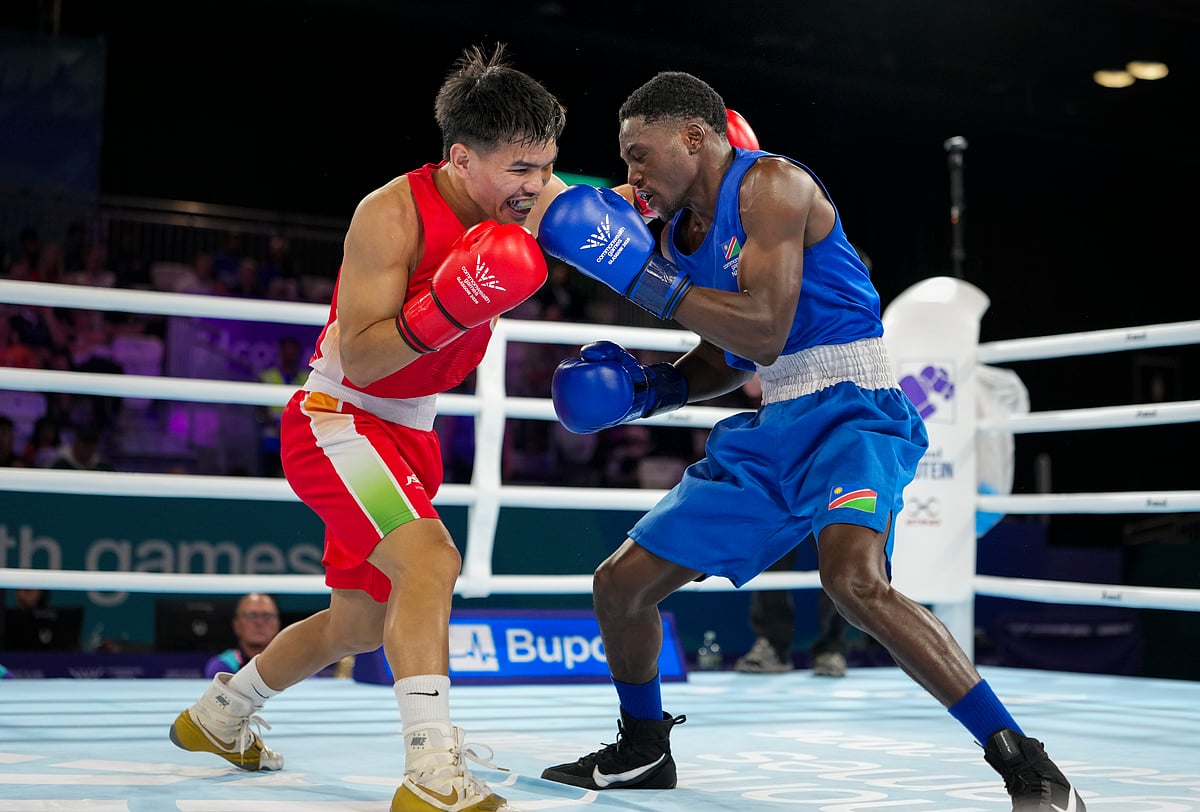 Jadumani vs Haoseb 5 Glasgow Commonwealth Games 2026 Mens 55kg boxing semifinal PTI Photo