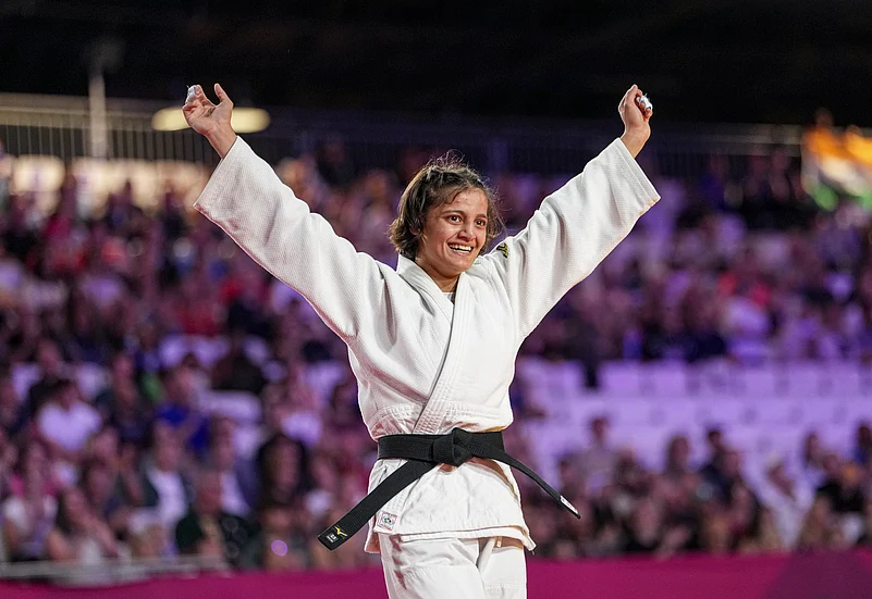 Asmita Dey Glasgow Commonwealth Games 2026 Womens 48kg post match celeb PTI Photo