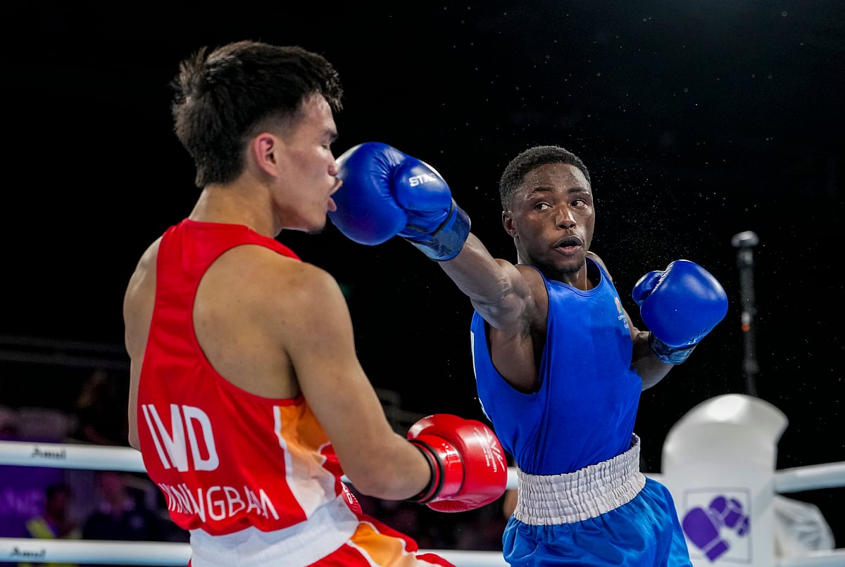 Jadumani vs Haoseb 3 Glasgow Commonwealth Games 2026 Mens 55kg boxing semifinal PTI Photo