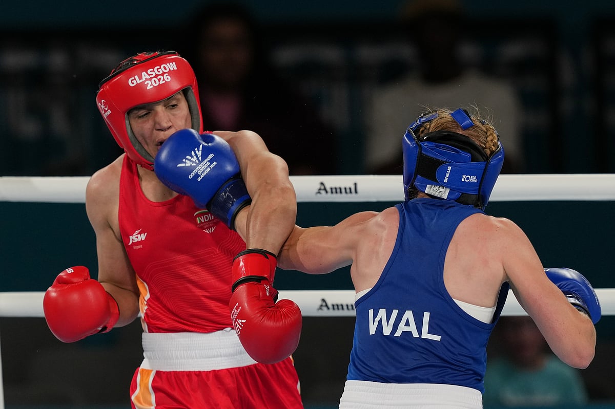Arundhati takes one vs Eccles Commonwealth Games 2026 Womens 70kg boxing semifinal AP Photo