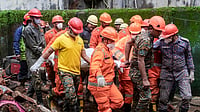 | Photo: PTI : Rescue personnel at the site after a portion of the Kohinoor Building in Balaji Nagar area of the powerloom town collapsed on late Thursday, in Bhiwandi, Maharashtra, Friday, July 31, 2026. 