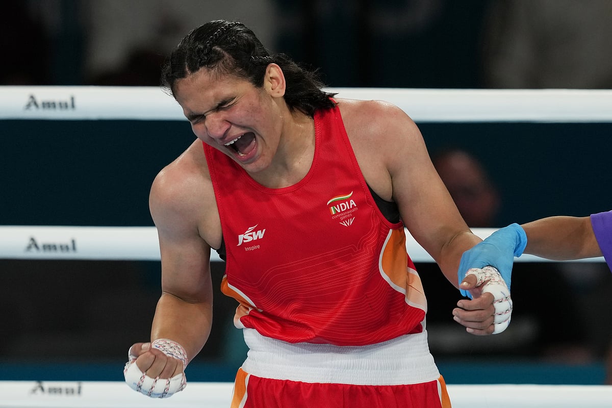 Arundhati exudes vs Eccles Commonwealth Games 2026 Womens 70kg boxing semifinal AP Photo