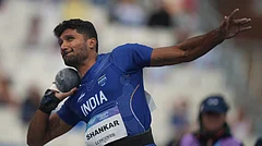 India's Tejaswin Shankar competes in the decathlon shot put at the Commonwealth Games in Glasgow, Scotland, Thursday, July 30, 2026. - (AP Photo/Alastair Grant)