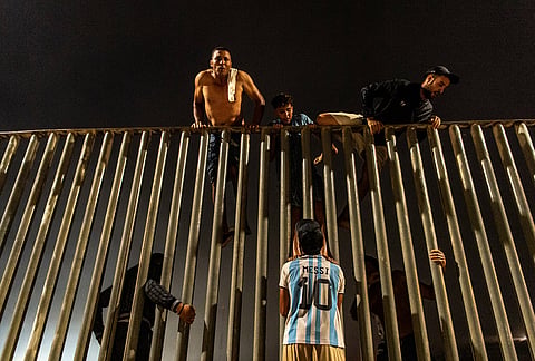 Migrants try to cross from Morocco into the Spanish enclave of Ceuta. 