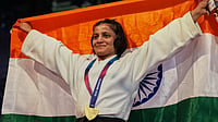 India At Commonwealth Games 2026 Medal Tally: Where Does IND Stand After Day 9? (AP Photo/Eranga Jayawardena) : India's Asmita Dey celebrates defeating Heidi Quach of Canada in the women's 48kg judo gold medal match at the Commonwealth Games in Glasgow, Scotland, Friday, July 31, 2026.