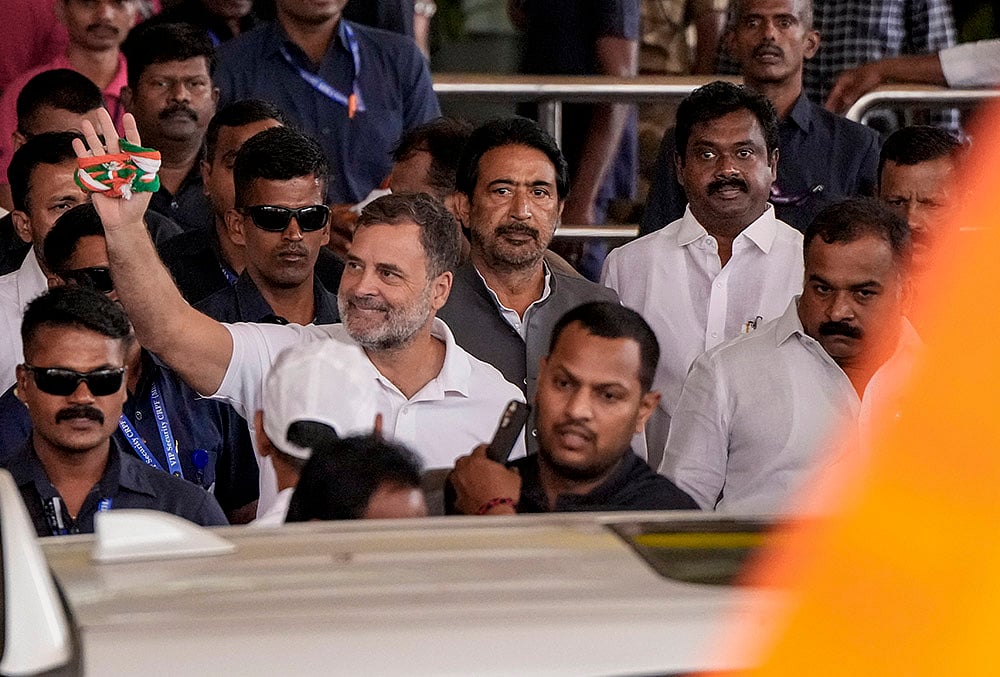 Rahul Gandhi arrives in Chennai