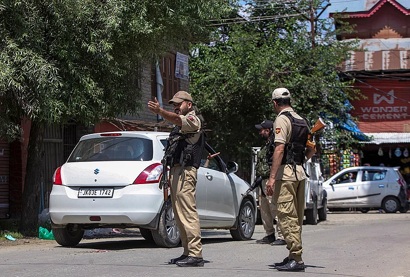 South Kashmir security alert