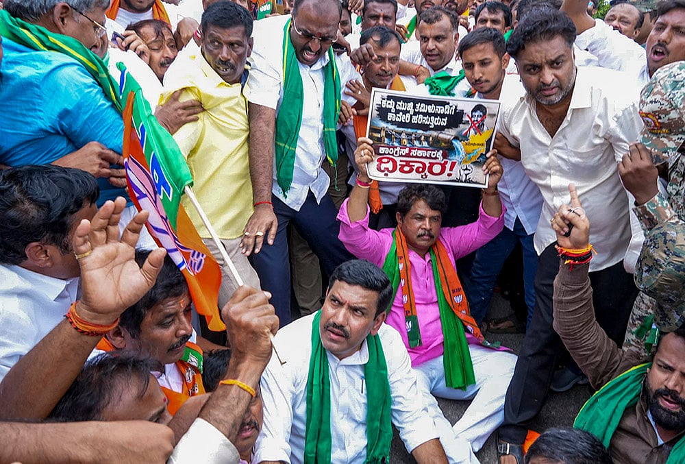 Cauvery water protest in Karnataka