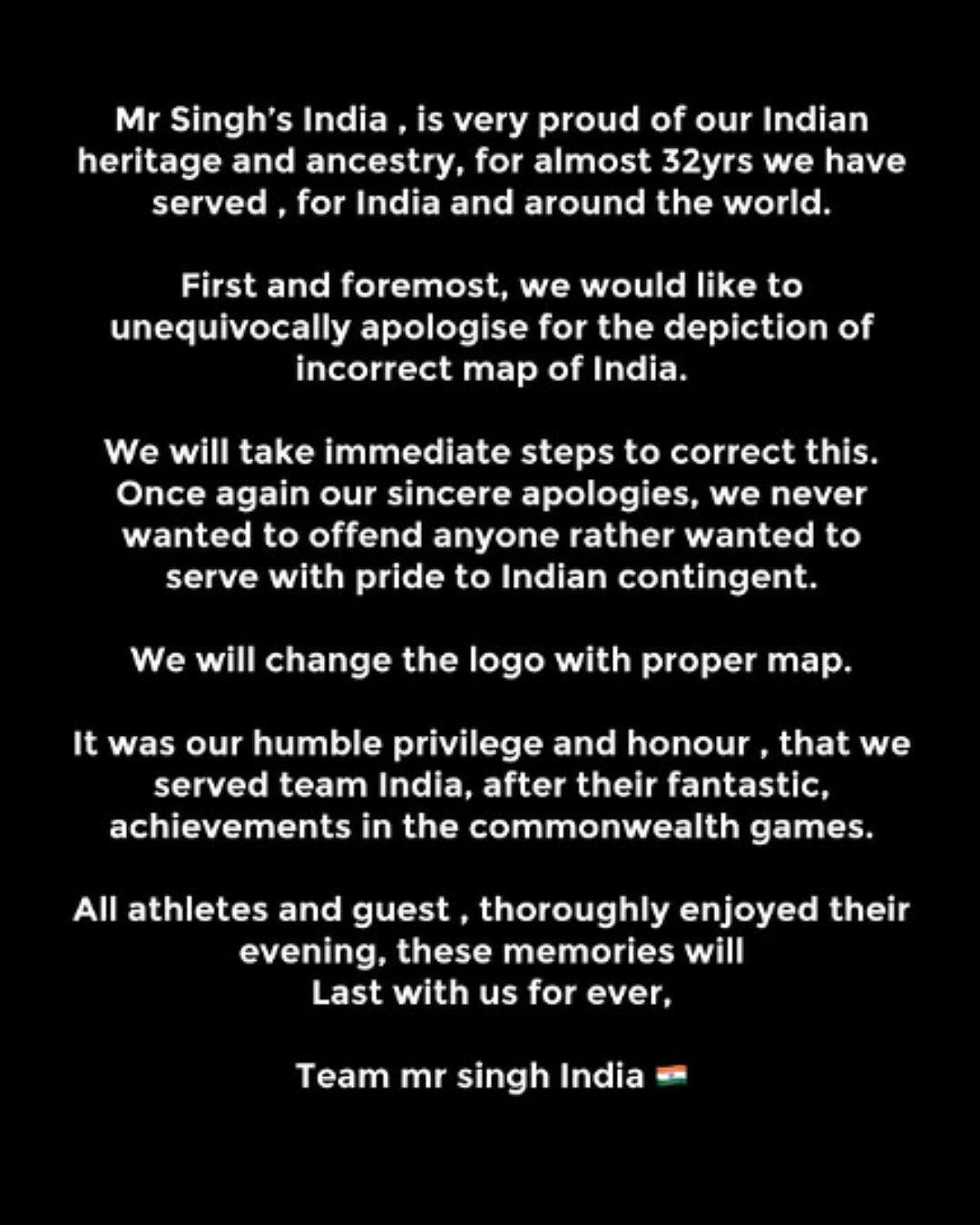Mister Singhs India clarification (Mister Singhs India - Instagram)