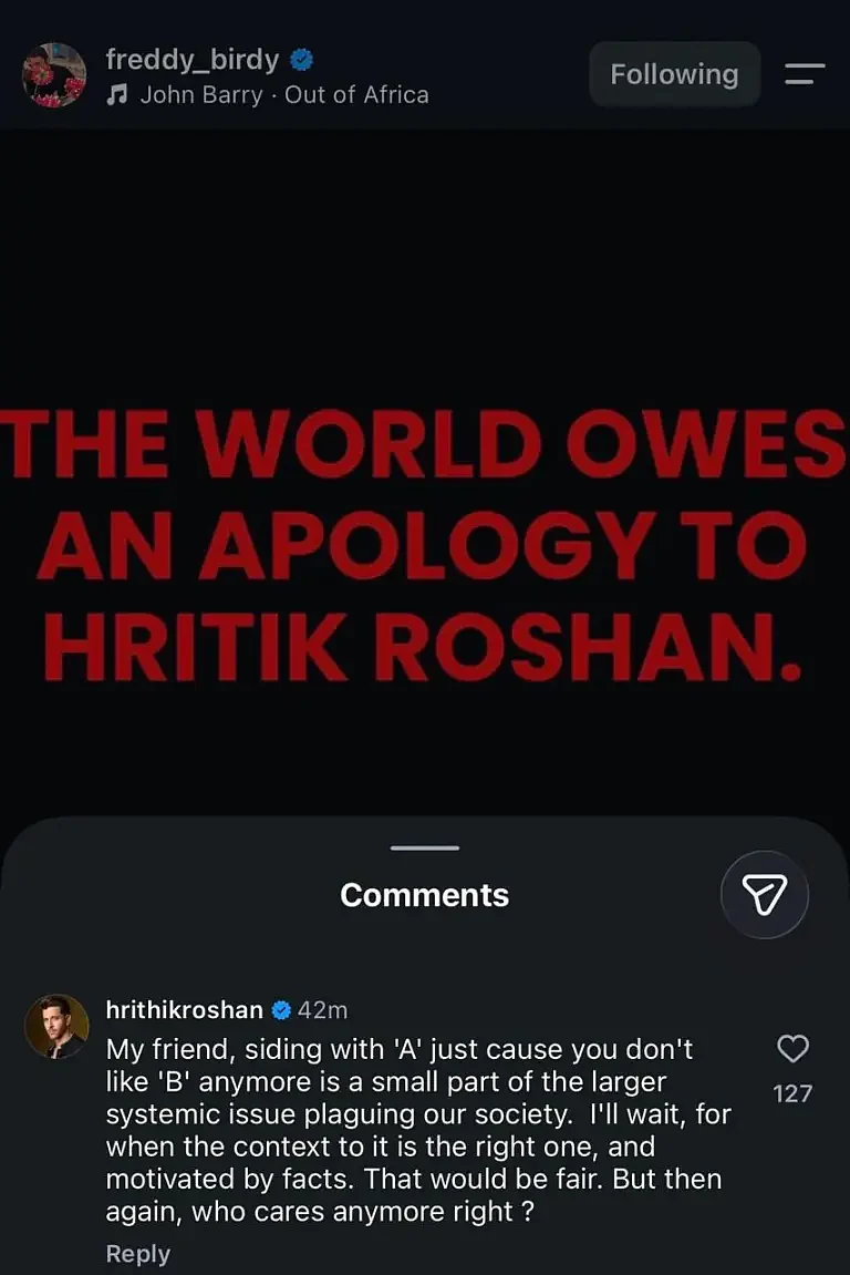 Hrithik Roshan reacts to Sorry Hrithik trend