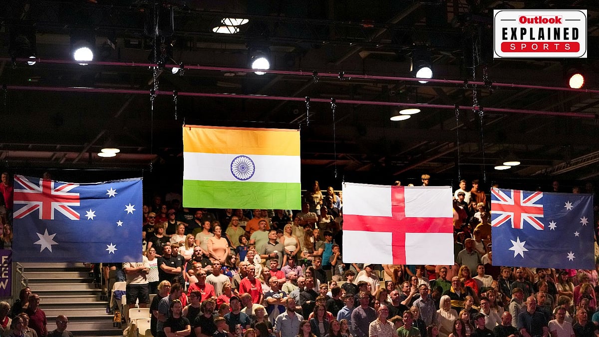 The national flags of India, Australia and England are raised during the medal ceremony for the men's 60kg judo event at the Commonwealth Games 2026, in Glasgow, Scotland, Friday, July 31, 2026. 
 - PTI Photo/Ravi Choudhary