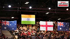The national flags of India, Australia and England are raised during the medal ceremony for the men's 60kg judo event at the Commonwealth Games 2026, in Glasgow, Scotland, Friday, July 31, 2026.
- PTI Photo/Ravi Choudhary