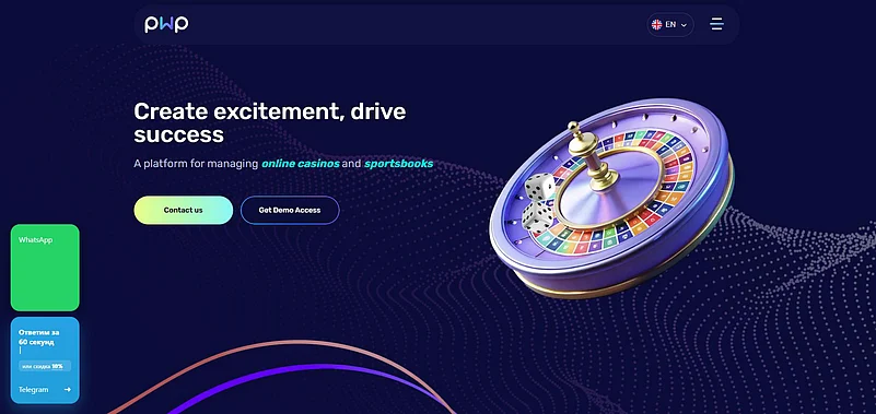 Purple roulette wheel with dice on online casino landing page