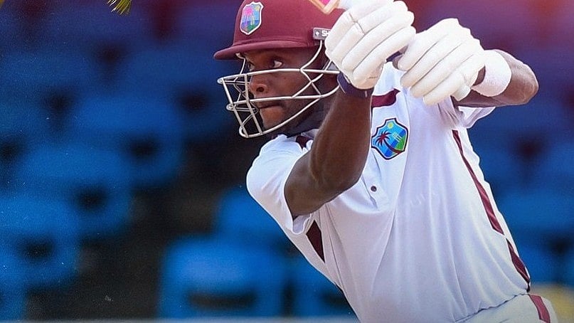 Justin Greaves in action for West Indies against Pakistan in 2nd Test match at Trinidad.  - windiescricket/X