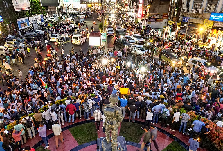 Students participate in a protest over alleged irregularities in examinations conducted by the Jharkhand Public Service Commission (JPSC), at Albert Ekka Chowk, in Ranchi, Friday, July 31, 2026. - | Photo: PTI