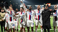 Sparta Prague Vs Olympique Lyonnais LIVE Streaming, UEFA Champions League: Preview, When And Where To Watch? | Photo: Anthony Anex/Keystone via AP : Lyon's players celebrate after the Europa League opening phase soccer match between Young Boys and Olympique Lyonnais, in Bern, Switzerland.