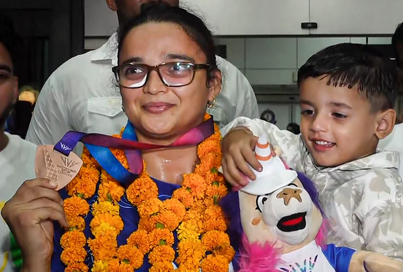 CWG 2026: Seema Kaliramna arrives in Delhi