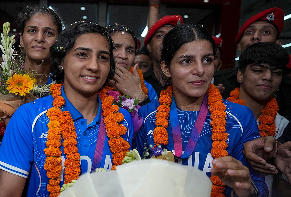Medalists welcomed back India 2026 Boxing gold medallists Preeti Pawa