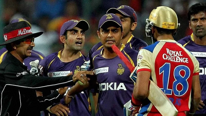 Virat Kohli and Gautam Gambhir clash Indian Premier League 2013 Umpire Anil Chaudhary reaction