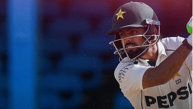 Babar Azam in action against West Indies at Queen's Park Oval during second Test match.  - windiescricket/X
