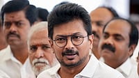 | Photo: PTI/R Senthilkumar : Tamil Nadu Assembly LoP and DMK MLA Udhayanidhi Stalin speaks to the media as the party leaders stage a walkout during the state Legislative Assembly session, in Chennai.