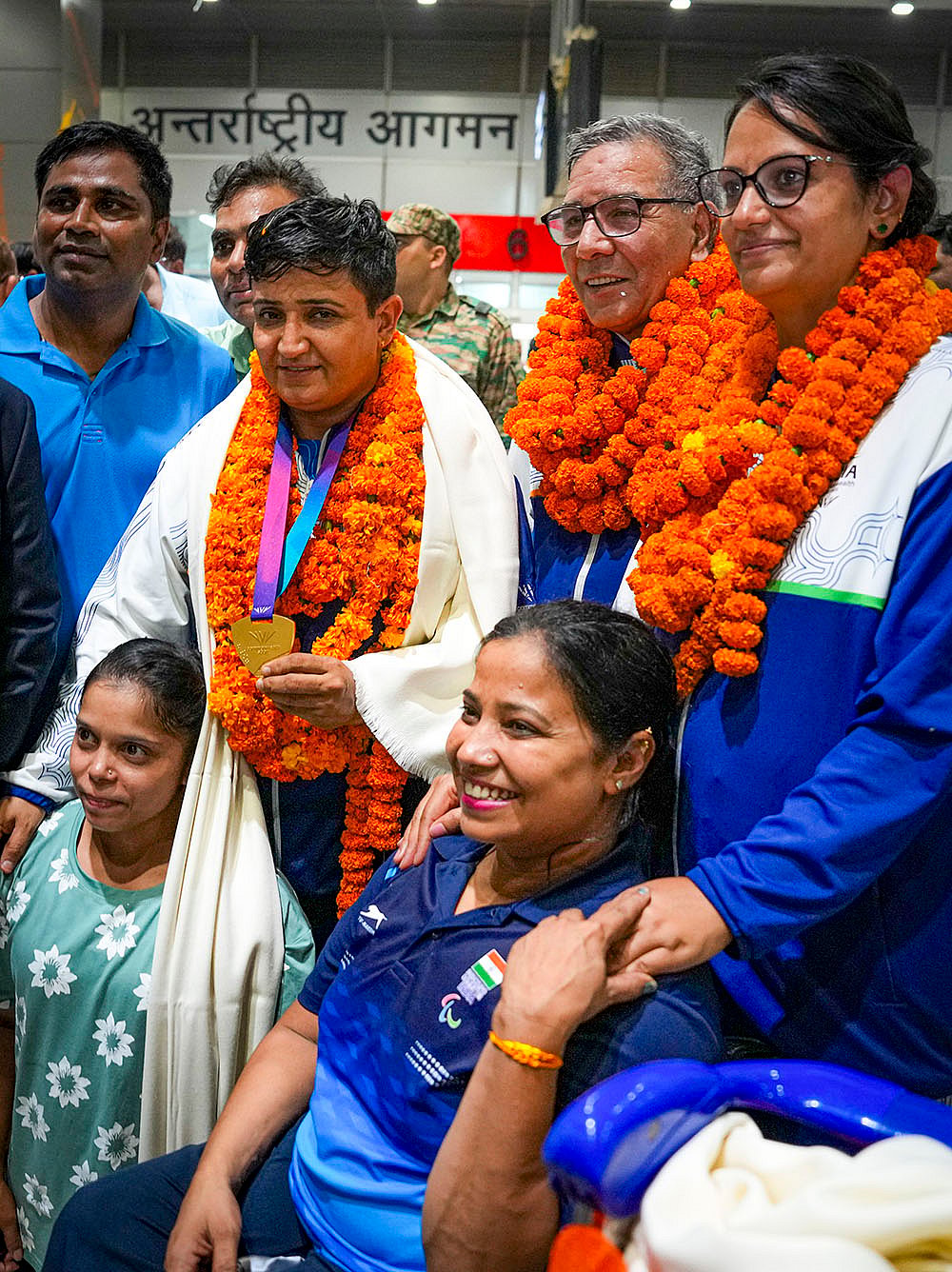 Exclusive pics Indian champions Glasgow return Para-athlete gold medallist Sharmila Dhankhar