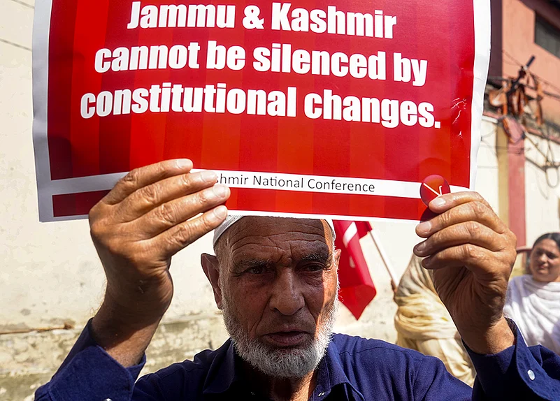 National Conference protest Srinagar