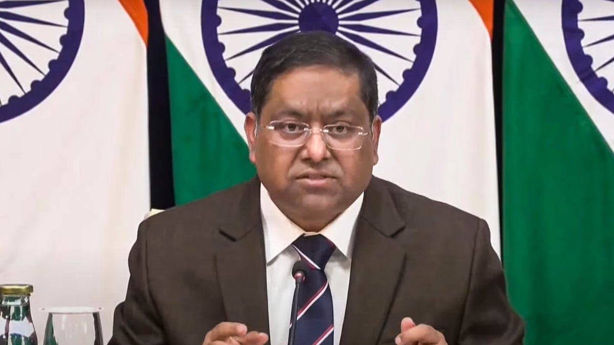 MEA spokesperson Randhir Jaiswal briefs media. - PTI
