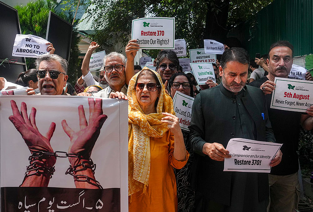 PDP protest Article 370 revocation