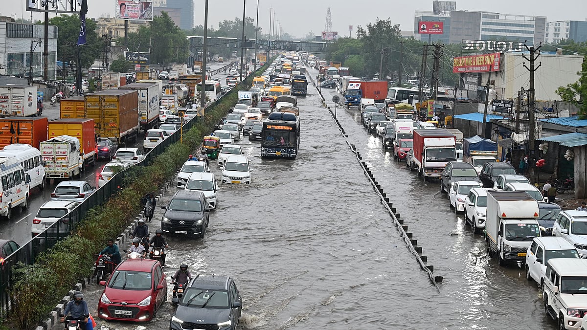 Police Issues 'Work-From-Home' Advisory As Rain Inundates Gurugram - null