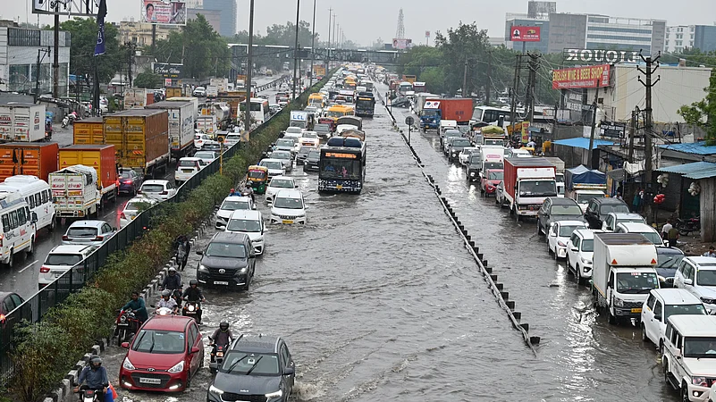 Police Issues Work-From-Home Advisory As Rain Inundates Gurugram