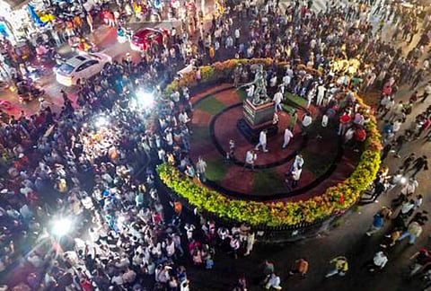 Job aspirants and students gather during a march to protest against the state government over alleged paper leaks and irregularities in JPSC and JSSC examinations, in Ranchi, Jharkhand, Tuesday, Aug. 4, 2026. 