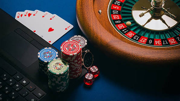 Poker chips & playing cards